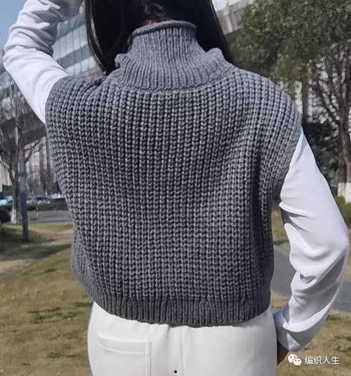 网红钩织马甲披肩图片,温暖时尚两不误